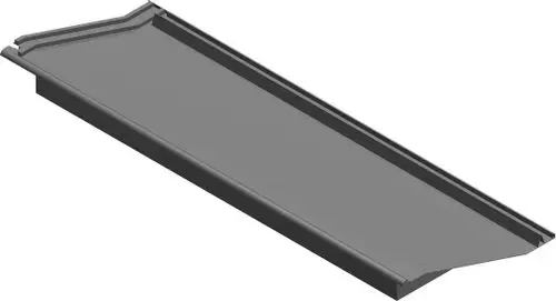 BOSCH Abdeckblech in neutraler Form, lang und flach, mit abgerundetem Ende, geeignet zur Montage und Abdeckung von Oberflächen.